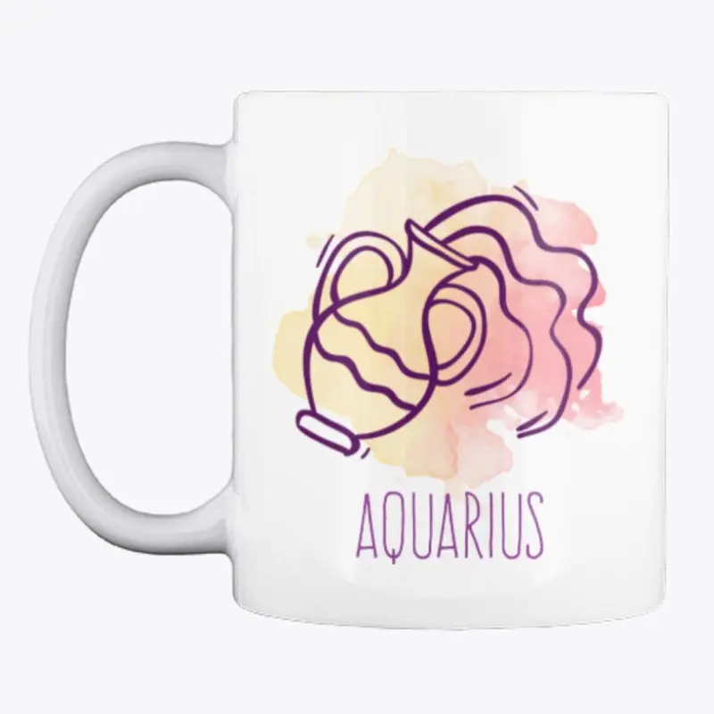 Aquarius Zodiac Watercolor